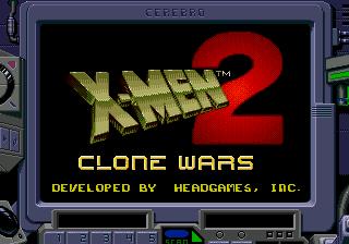 X-Men 2: Clone Wars title screen for Sega Mega Drive